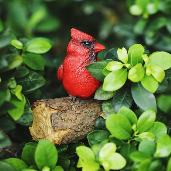 Красная статуэтка птицы, настенная красная статуэтка птицы, декор стола, украшение из смолы для сада, дерева, крыльца, двора, внутренней стены