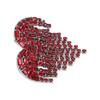 Heart Shaped Tassel Brooch Shiny Alloy Red Rhinestones Brooch Pin Jewelry for Dancing Party Dating