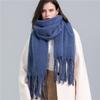 Winter Scarf Women Luxury Mohair Scarf Cashmere Warm Pashmina Solid Female Scarves Wraps Thick Soft Bufanda Big Tassels Shawl Long Stole Scarf