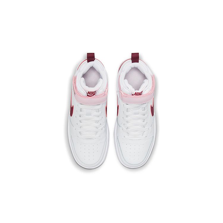 Nike Детские кроссовки Court Borough Mid 2 GS Pink Foam White Dark Beetroot CD7782-104