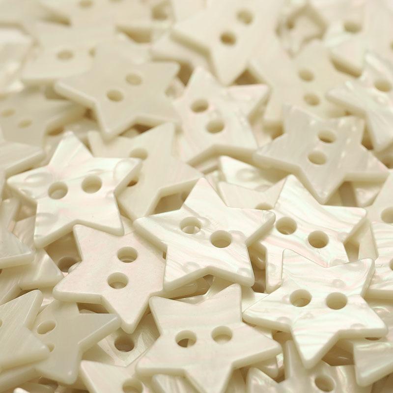 5Pcs Two-Eyed Pentagram Resin Button Coat Tweed Sweater Button Double-Sided Nylon Dress Decorative Button