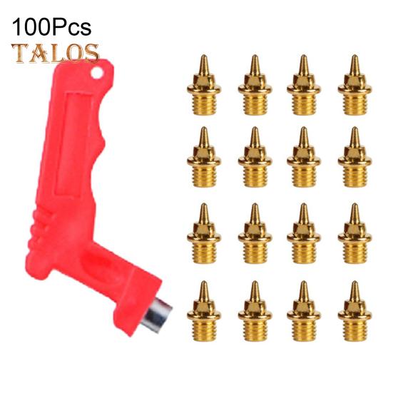 100 Pcs Track Spikes Carbon Steel Track And Cross Country Shoe Spikes with Spike Wrench for Sprinting Sports Running Shoes