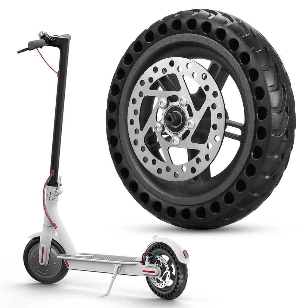 Electric Scooter Rear Tire with Wheel Hub Disc Brake Set 8.5 Inches Solid Electric Scooter Wheel