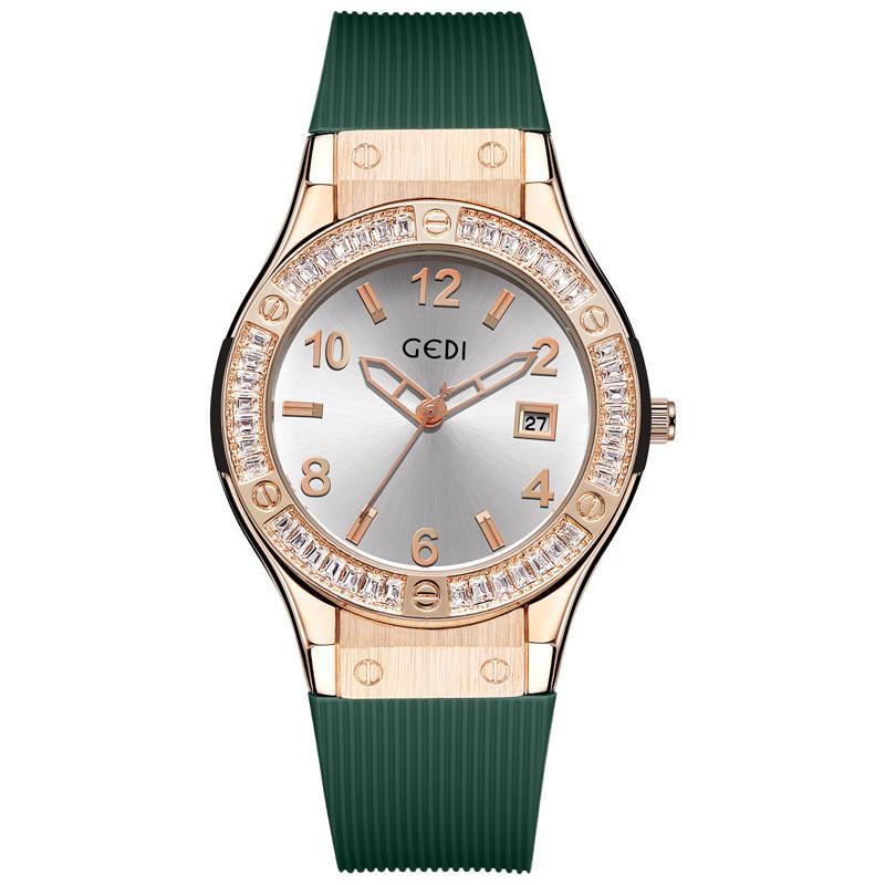 Fashion Silicone Quartz Watch For Ladies With Date Display And Water Resistance