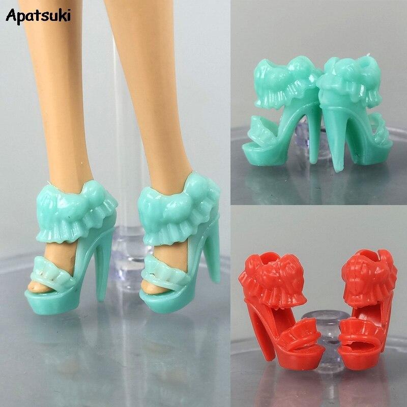 5 пар/лот Обувь для принцессы Барби Обувь для куклы 1:6 Обувь для игрушки BJD 1/6 Туфли на высоком каблуке для куклы Барби Аксессуары Случайные