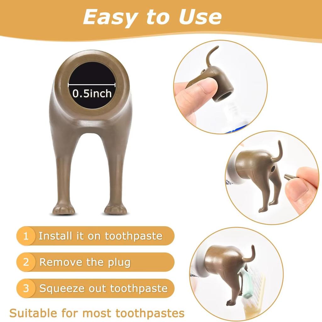 Выдавливатели зубной пасты для какающих собак, забавные колпачки для зубной пасты, дозатор для детей и взрослых, чехлы для зубной пасты