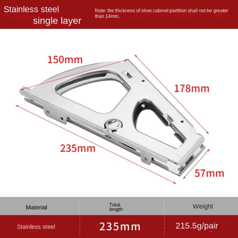 Stainless steel Shoe Cabinet Hinges Turning Rack Thickened Shoes Rack Fittings Hinge Fittings Movable Flip Plate Frame