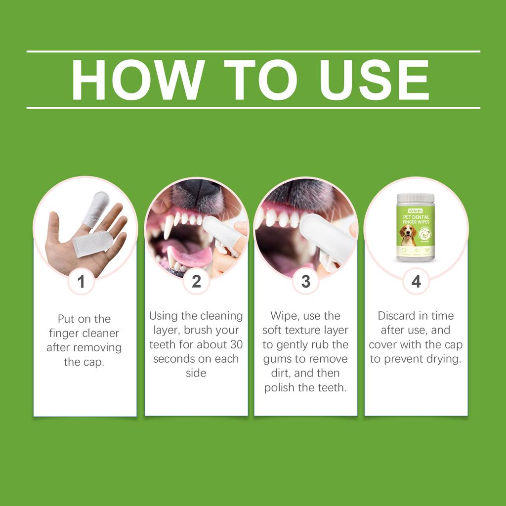 50 шт. Зубные салфетки для пальцев для домашних животных для кошек и собак, для чистки зубов, мягкие, не требующие смывания, для ухода за полостью рта, удалитель зубного налета, освежает дыхание, для ежедневного использования