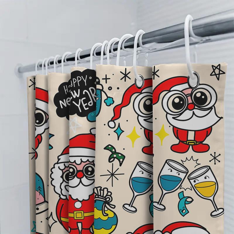Причудливый Санта-Клаус Рождественский Набор Занавески для Душа для Домашнего Декора Украшение для Вечеринки на Новый Год Идея для Подарков