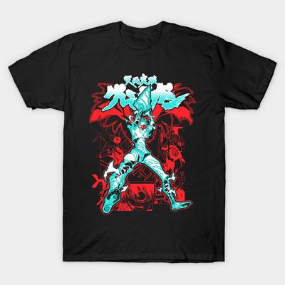 Мужская черная футболка с принтом, супербольшая футболкаSuper Gurren Lagann No-Cut Transfer Paper Print Cotton Tshirt