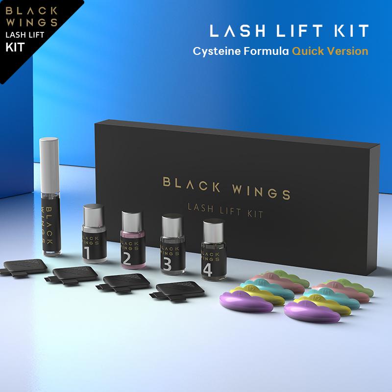 Набор для химической завивки ресниц Blackwings, набор для завивки ресниц класса люкс, №1 смягчитель 5-7 минут, №2 средство для укладки 7 минут, в комплекте с инструментами