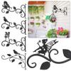 Black Hanging Flower Basket Brackets Iron Butterfly Bird Pattern Wall Mounted Plant Hanger Indoor Outdoor Garden Backyard