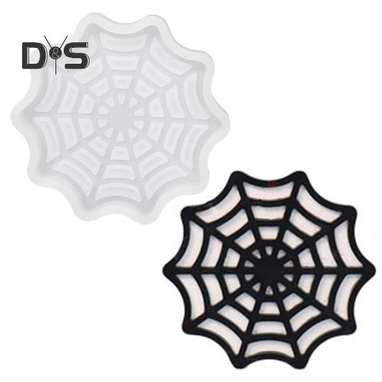 Хэллоуин подставка из смолы форма череп паутина форма надгробия DIY ремесло эпоксидная смола литье силиконовые подсвечник подстаканник форма для свечи