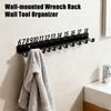 Металлический органайзер для гаечных ключей Настенный держатель для гаечных ключей с номером размера Сверхпрочная стойка для хранения инструментов для гаража, сарая, рабочей машины, сада, магазина, мастерской, двора