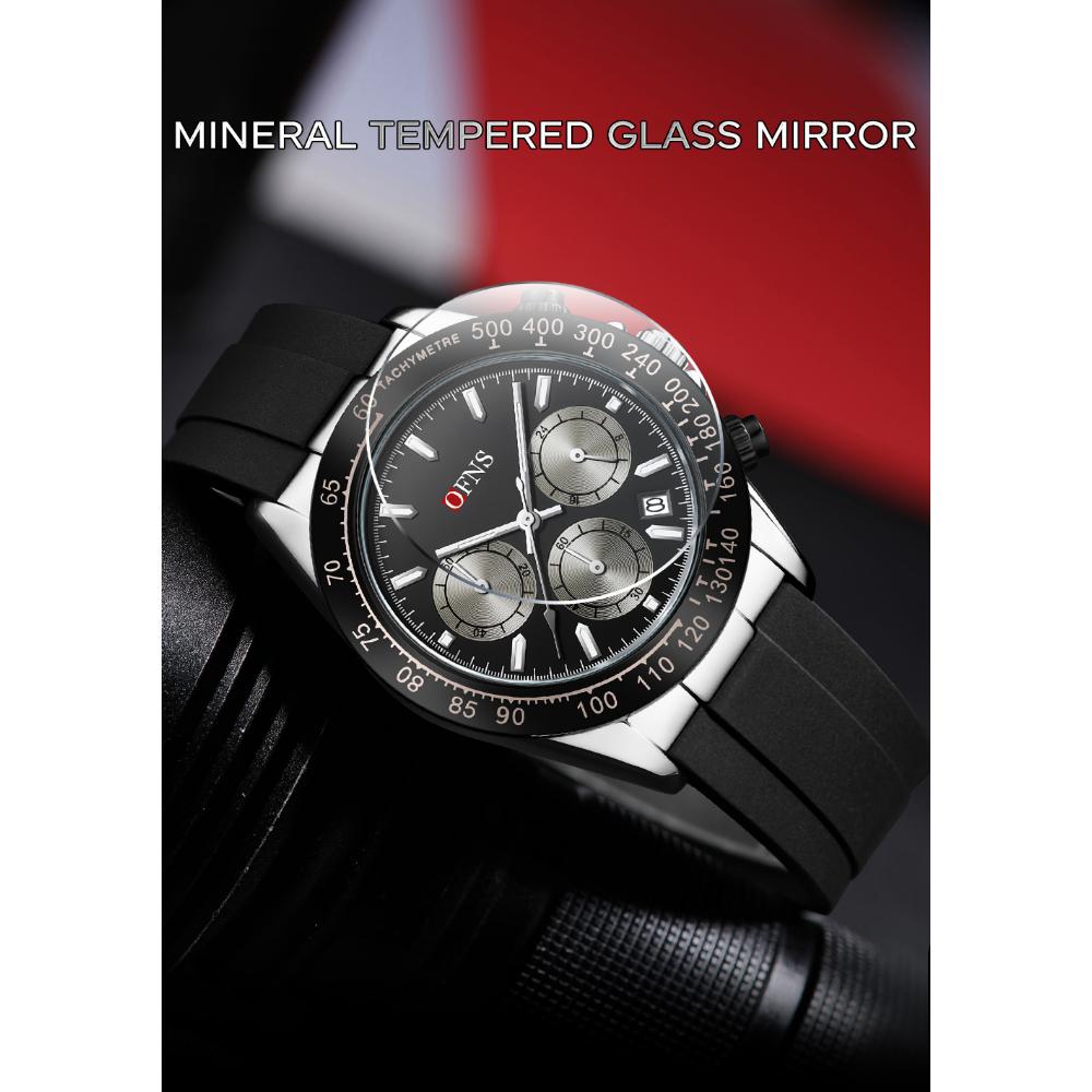 Роскошные мужские кварцевые часы, многофункциональные, три очка, шесть стрелок, хронограф, водонепроницаемые, ночник, мужские кварцевые часы