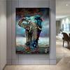 Abstract Colorful Animal Art Print Canvas Painting Poster Elephant Peacock Dog Bird Picture for Hall Living Room Home Wall Decor