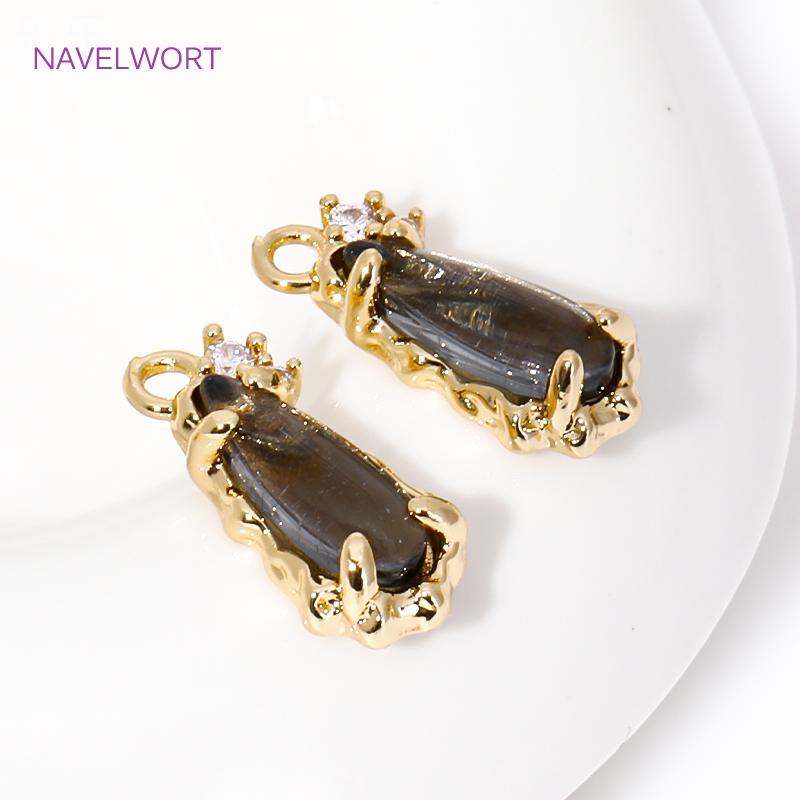 7mm*15.5mm Pendants For Jewelry 18K Gold Plated Teardrop Crystal Charms For Earrings Making,DIY Jewelry Making Accessories
