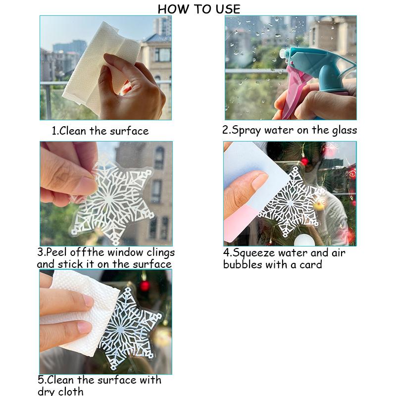 2025 Веселая Рождественская Наклейка на Окно Новогодняя Электростатическая Наклейка на Стекло Санта-Клаус Снежинка DIY Наклейка Украшения Домашней Комнаты
