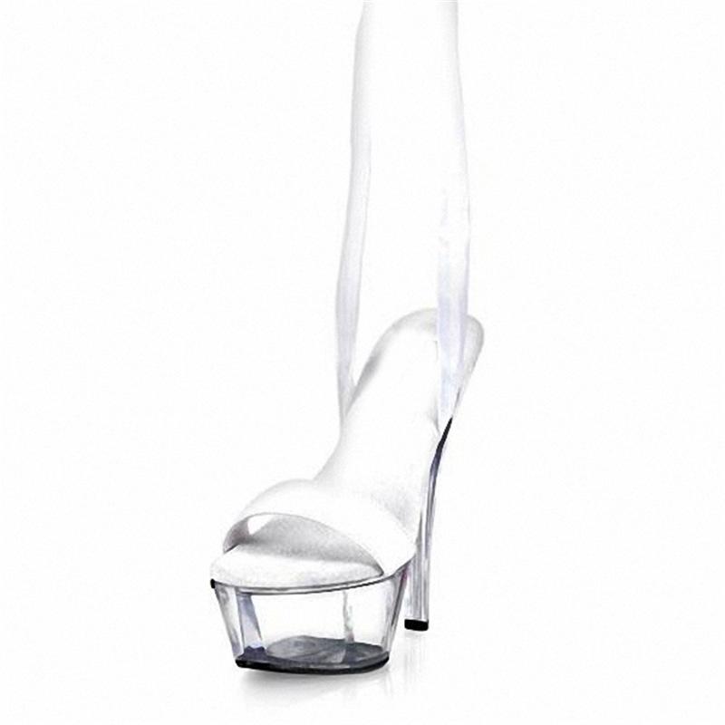 15Cm fully transparent crystal high heels table around wrist ribbon sandals thick-soled waterproof table micro-supply women's shoes