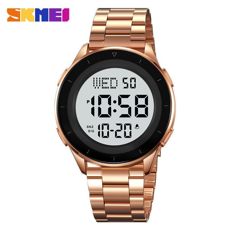 Взрывной момент американские стальные поясные электронные часы круглые модные многофункциональные спортивные водонепроницаемые электронные часы