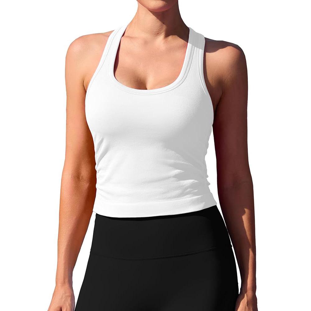 CHARMLEAKS Укороченные топы для тренировок для женщин, обтягивающие топы с присборенными боками, встроенный бюстгальтер, спортивный топ для йоги и спортзала