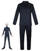 Anime Jujutsu Kaisen Gojo Satoru Cosplay Gojo Costume High School Uniforms Blue Suit Halloween Roleplay White Wig Eyelash