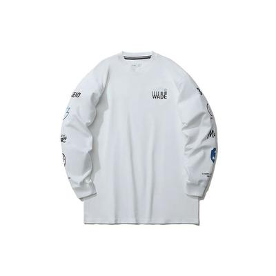 Мужская толстовка с круглым вырезом Li Ning Wade Series Printed Loose Round Neck Pullover Sweatshirt Standard-White AHSR497-3