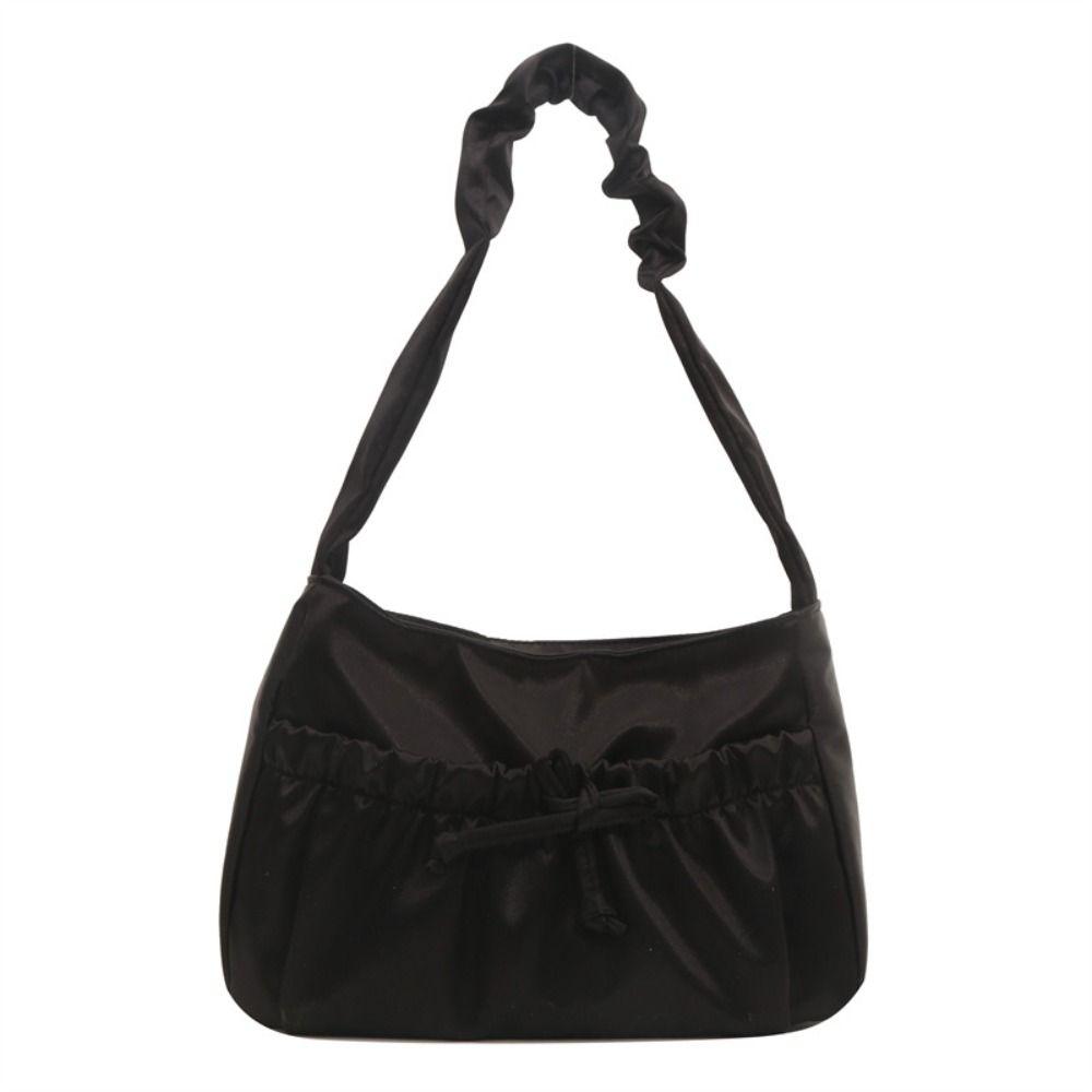 Korean Style Pleated Hand Bag Bow Fashion Underarm Bag Elegant INS Shoulder Bag Women