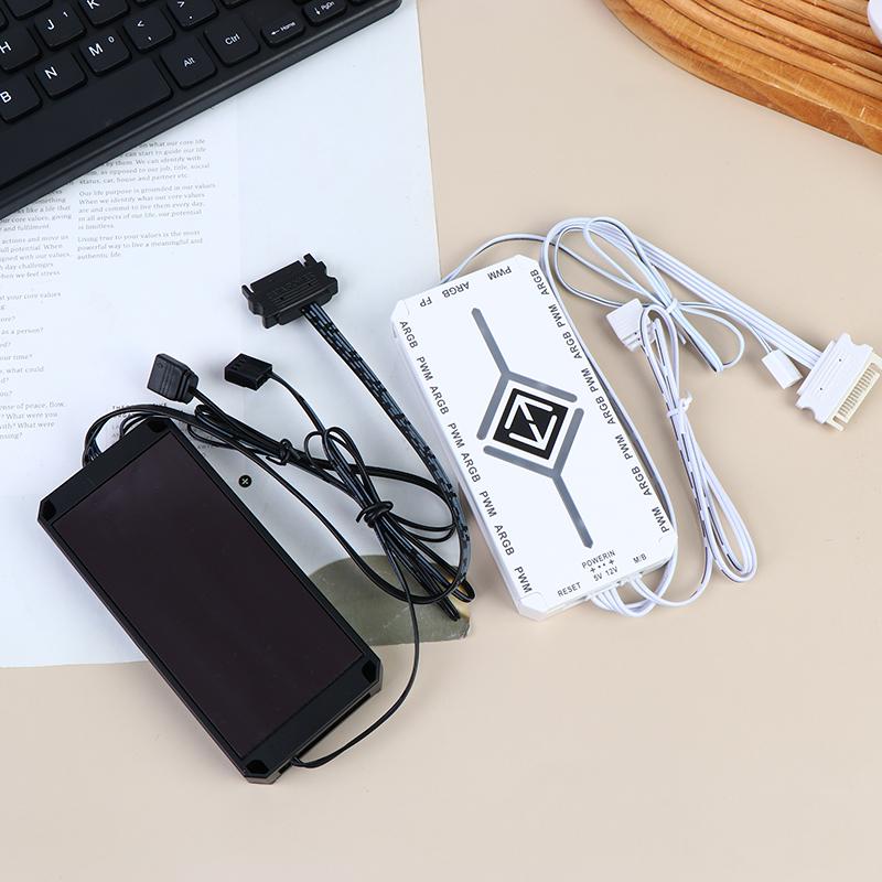 1-9 3-в-1 5В 3-контактный ARGB-контроллер Хаб вентиляторов охлаждения PWM Магнитный хаб с ARGB-контроллером 5В 3-контактный для корпуса ПК