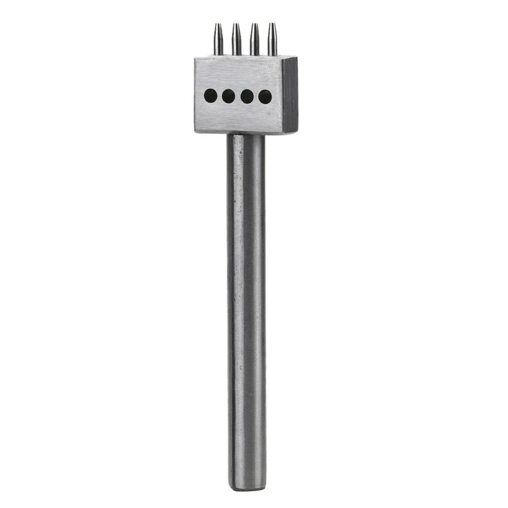 Кожаный ремесленный зубец отверстие 4 мм интервал дырокол инструменты круглый ряд сверлильный резак отверстие DIY прокалыватель гаджеты 2/4/6 зубцов