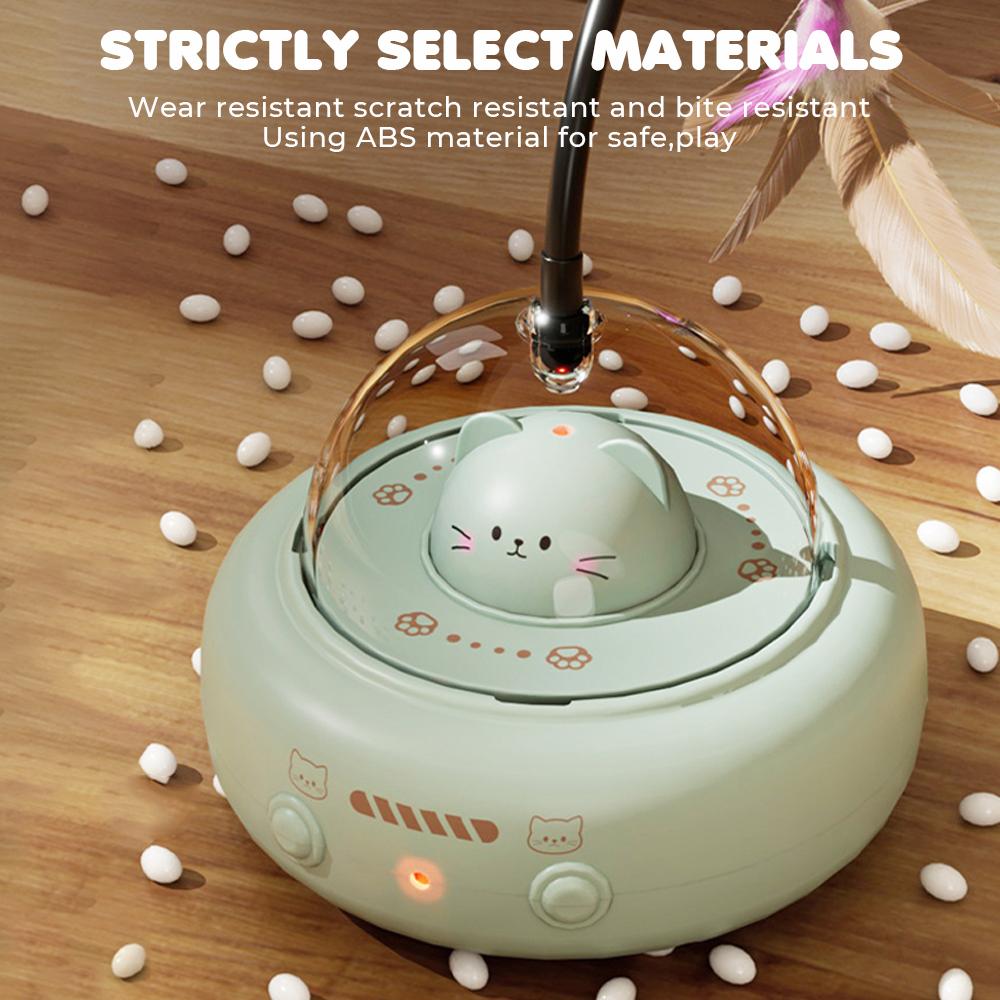 Умная игрушка-дразнилка для кошек, электрическая палка-дразнилка для кошек с колокольчиком, обучающие игрушки для домашних животных, сменные перья, интерактивные принадлежности для кошек