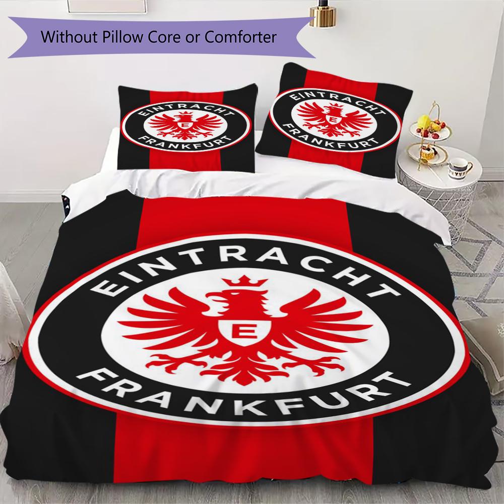 Eintracht Frankfurt Pattern Bedding uilt Set uilt Cover Pillowcase Home Decoration Birthday Gift (1 * duvet cover + 2 * pillowcase without core)