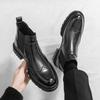 Fashion 2025 High Quality Men's Comfortable Round Toe Knight Boots Autumn Brand Men's Thick Soled Breathable Block Carved Chelsea Boots