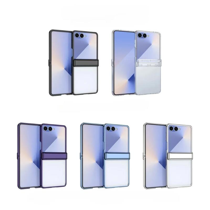 Гальванизированный чехол с полной защитой и шарниром для Samsung Galaxy Z Flip 7 6 5 Flip7 FE Flip6 Flip5 с защитной пленкой из закаленного стекла