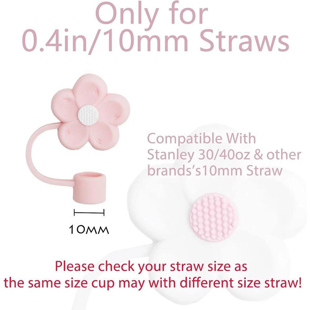 Soft Silicone Straw Covers Dust-Proof Flower Straw Toppers Creative Drinking Dust Cap for Tumblers