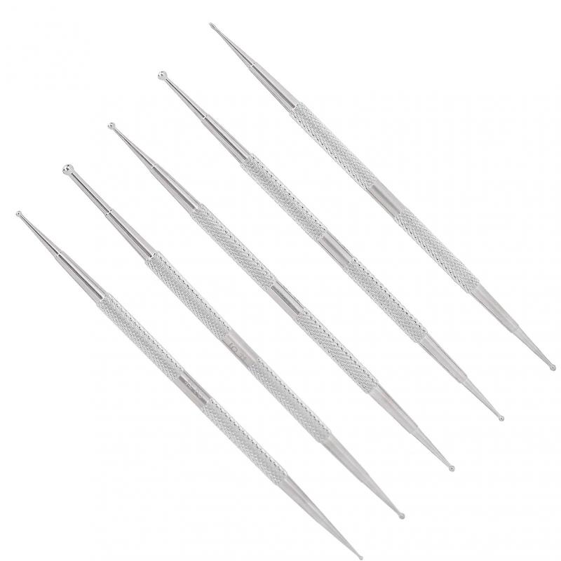 5 pcs Double Head Nail Art Dotting Pen Stainless Steel Painting DIY Decoration