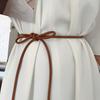 Women Thin Belt Round Faux Leather Waistband Lace-up Elastic Band Jacket Sweater Waist Decorative Belt Outfit Accessories