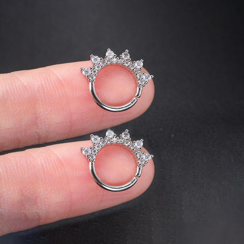 2 шт., минимальные серьги из нержавеющей стали с цирконом, женские и мужские спиральные серьги для козелка, хряща, раковины Daith, ювелирные изделия для пирсинга ушей