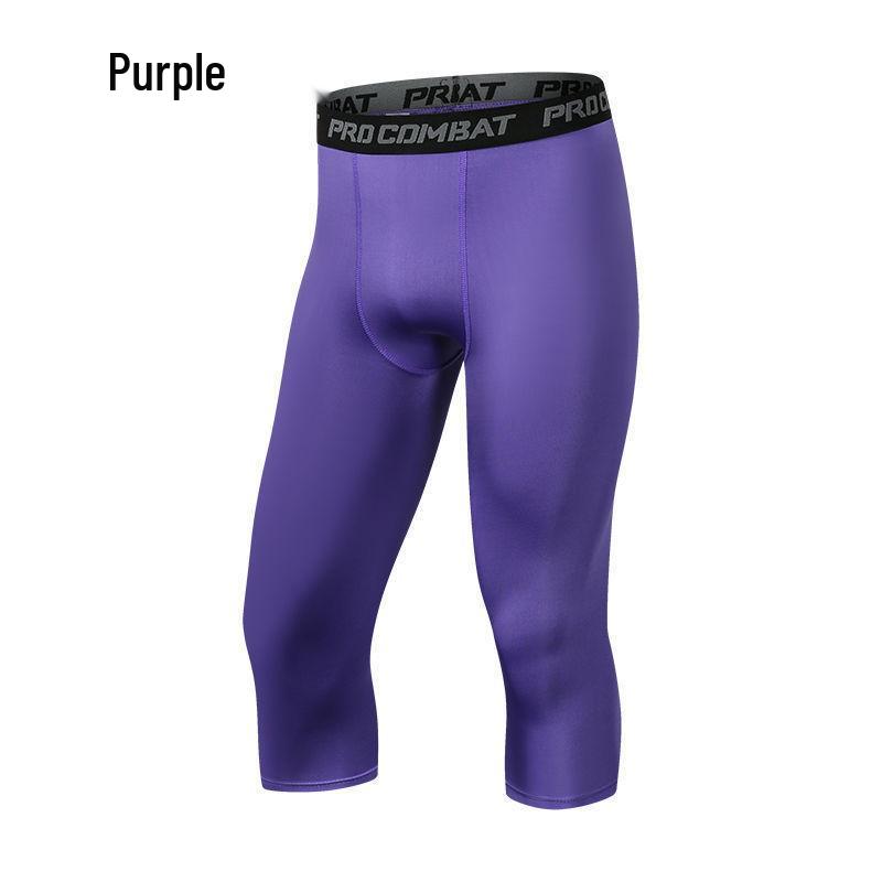 Men's Summer Tight Fitness Running and Swimming Capri Trunks