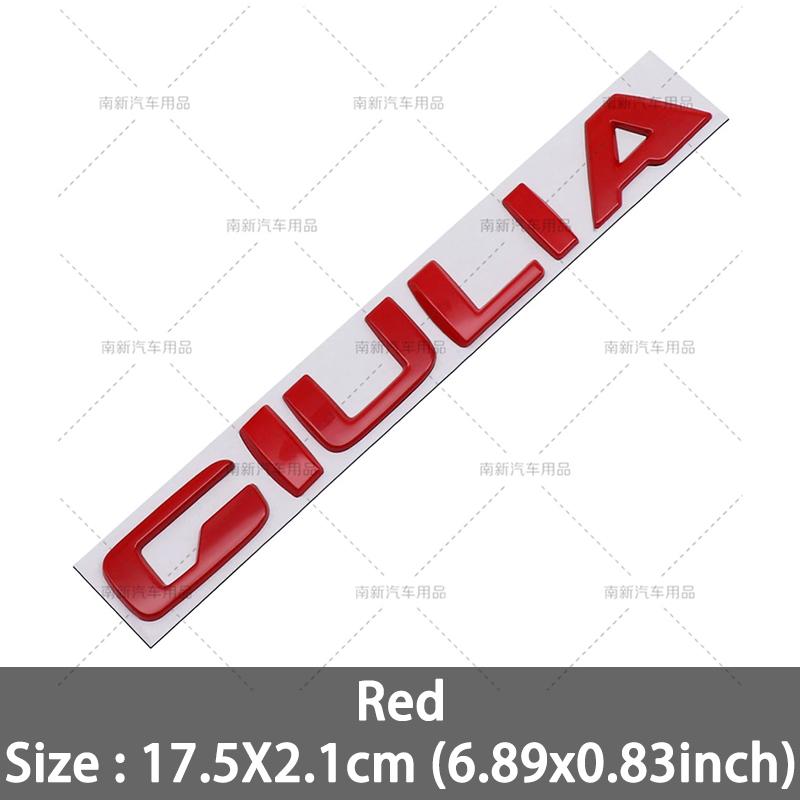RZUD8 3D Metal Q2 Q4 Letter Badge Rear Giulia Stelvio Trunk Emblem Car Stickers For Alfa Romeo Giulia Stelvio Car Styling Accessories