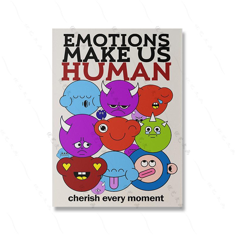Cartoon Positive Quote Print Retro Art Poster Print Funny Character Abstract Emotions Canvas Painting Living Room Home Decor