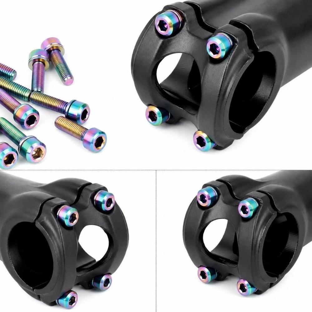 6PCS Rainbow Bicycle Fixing Bolt M5 X 18mm M5 Stem Bolts Bike Stem Screw  Bicycle Maintenance