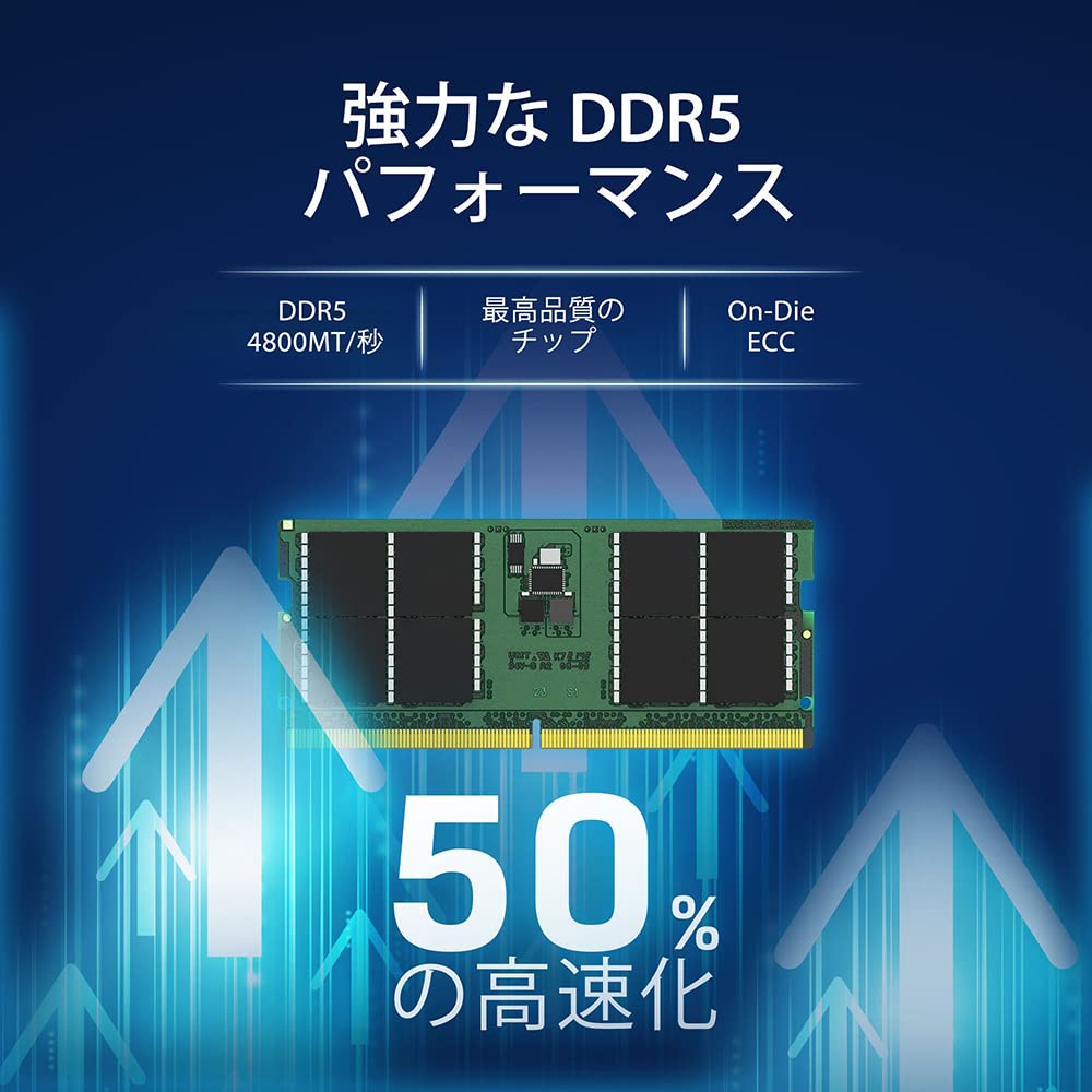 Kingston Technology Память для ноутбука Kingston DDR5 16 ГБ x 1 CL40 Пожизненная гарантия на продукт [100% совместимость] 4800 МТ/с 1,1 В KCP548SS8-16