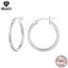 925 Sterling Silver Lightweight Hoops, 14mm - 24mm Platinum Plated Hypoallergenic Hoop Earrings for Women