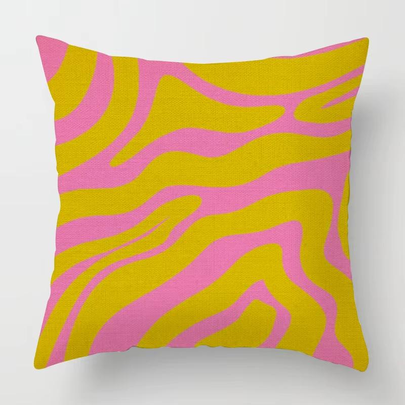 Home Decor Vibrant Geometric Swirl Pattern Pillow Covers Cushion Cover Decorative For Sofa Bedroom Car Comfortable Throw Pillow