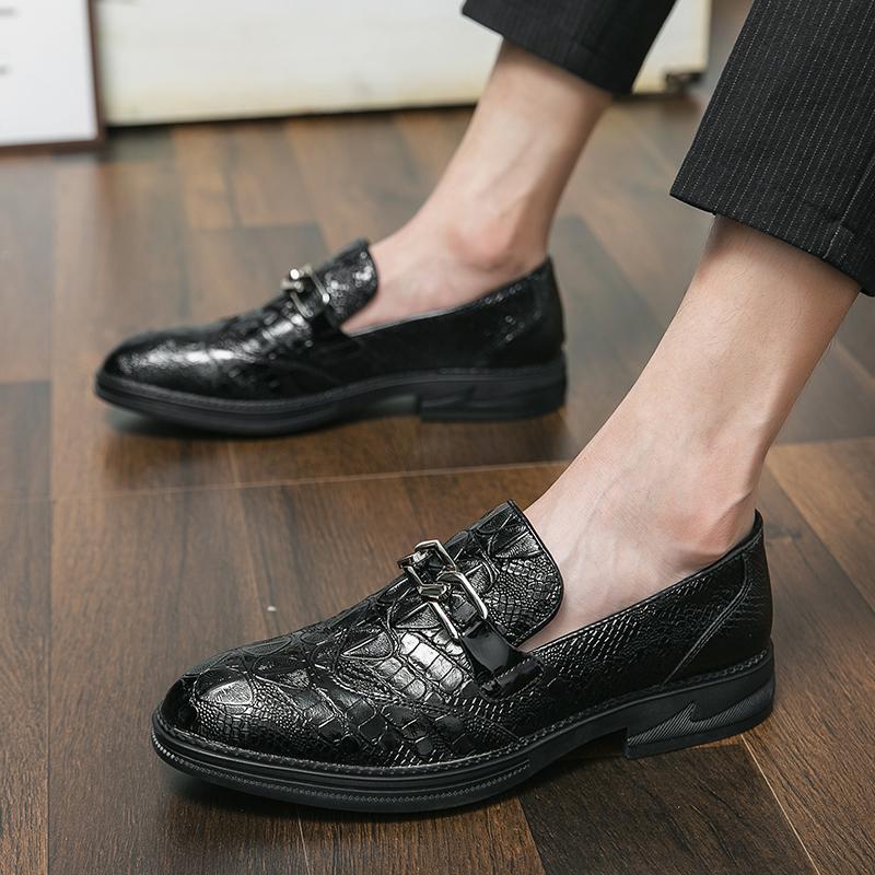 Luxury Designer Brand Business Office Mens Casual Driving Black Loafers Formal British Wedding Dress Shoes Footwear Flats Men