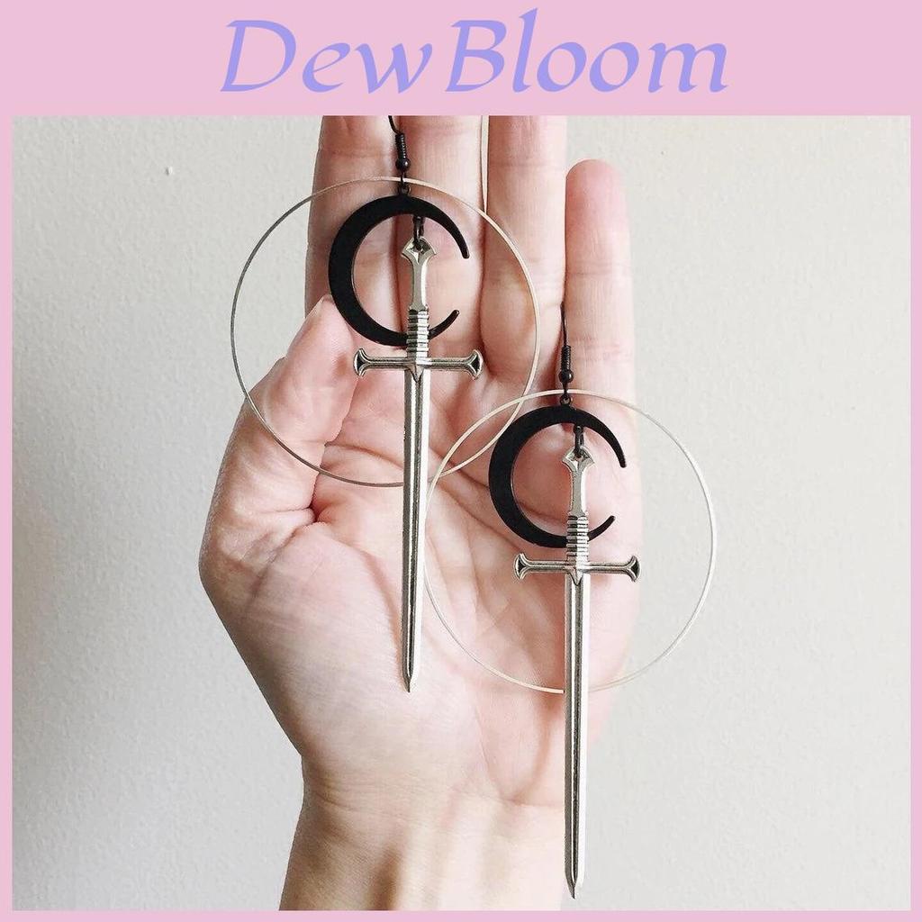 Geometric Moon Pendant Earrings With Silver Alloy And Stainless Steel Ear Pins For Women