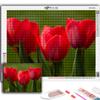 Популярные 5D Diy вышивка крестиком цветы тюльпаны живопись полная дрель набор для вышивки крестиком настенная наклейка домашний декор