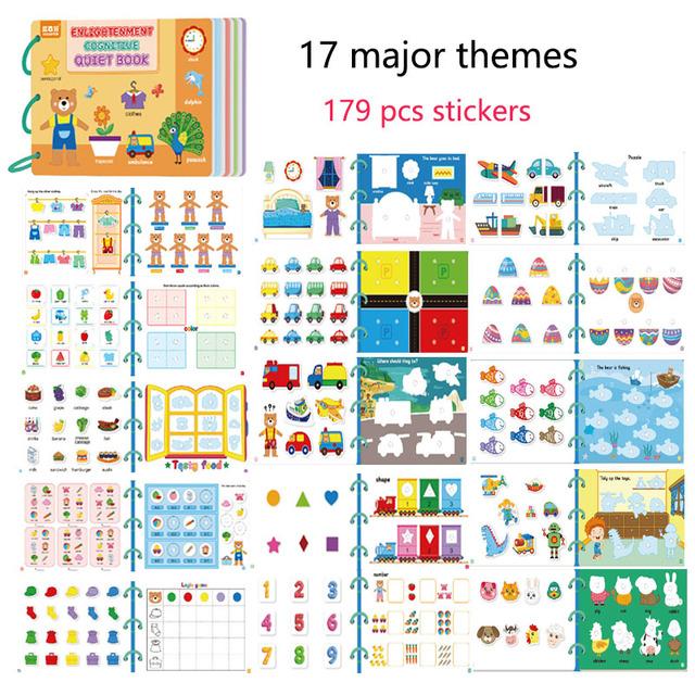 Baby First Enlightenment Book Montessori Quite Book Early Learning Sticker Busy Book Matching Games Educational Toys for Kids