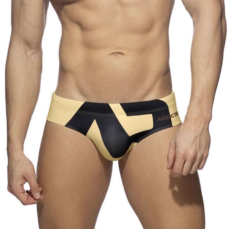 Новые мужские плавки-треугольники больших размеров - Сексуальный модный принт, Профессиональная купальная одежда с защитой от просвечивания